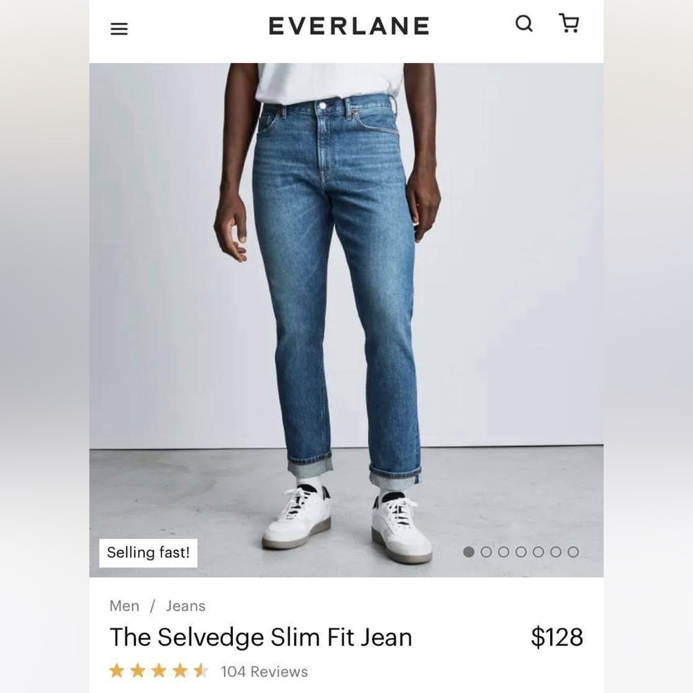 The Selvedge Slim Fit Jean Everlane Men’s 33 x 30
